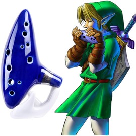 Ocarina +Cancionero + Manual,Ocarina of Time,Flauta Con 12 Agujeros C Alto, con Libro de Canciones, forma de mano y bolsa protectora negra