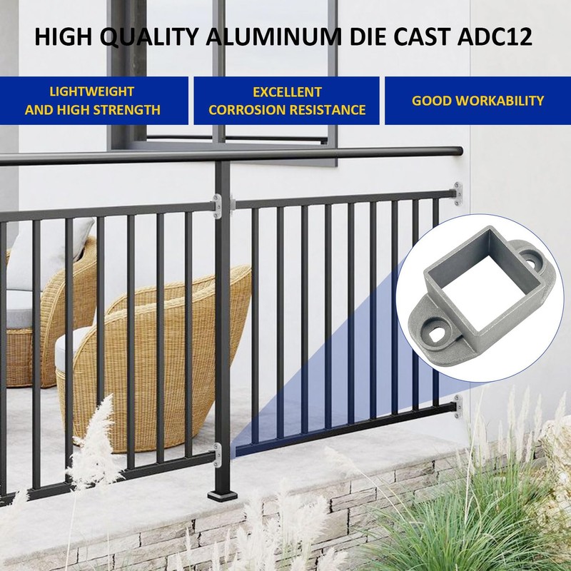 20 Pack 1-1/2'' x 1-1/2'' Aluminum Post Bracket, Wall Mount