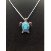 Unbranded Blue & Silver Turtle Necklace and Earring Stud Set
