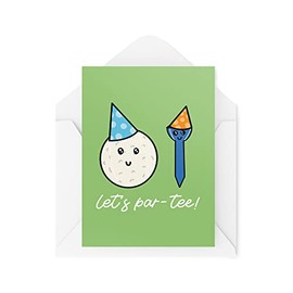 Funny Birthday Cards | Let's Par Tee Card | For Him Dad Grandad Golfing Golf Ball Uncle Golfer Banter Joke Novelty Celebration | CBH602