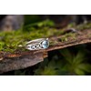 Windalf TÂMIA Celtic Ring 6mm Blue Topaz Engagement Ring Cubic