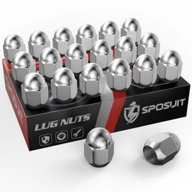 Sposuit M12x1.25 Lug Nuts - Replacement for 1994-2024 Subaru Outback, 2013-2024 Crosstrek, 1997-2024 Forester, 2019-2024 Ascent - OEM Factory Style Conical Seat Chrome Lug Nut(20 Pcs)