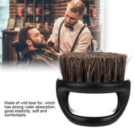 Brocha de afeitar de tejón de lujo Brocha de afeitar de piel de jabalí para hombres Cepillo de bigote de barba Herramienta afeitada de salón para afeitarse en húmedo con crema de afeitar(Negro2)