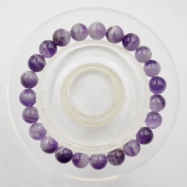 AD Beads Natural Gemstone Round Beads Stretch Bracelet Healing Reiki 8mm (Teeth Amethyst)