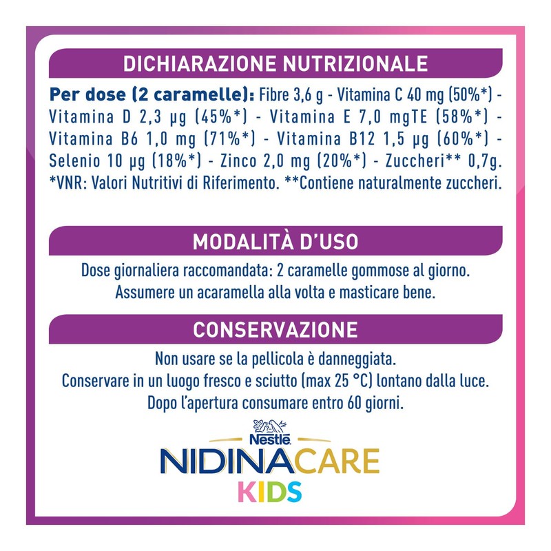 NESTLÉ NIDINACARE KIDS Immunity Integratore Alimentare multivitaminico per bambini da