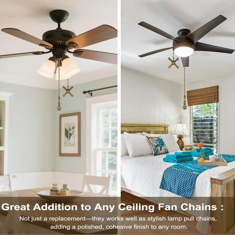 Kelduemi Ceiling Fan Pull Chain Ornaments, 13.6 Inches Fan Pulls