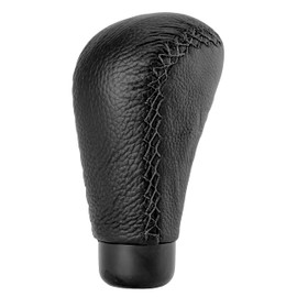 +PWR Car Parts Universal Gear Shift Knob Class Model Black Leather Look with Black Stitching. Without Trigger. Elegant and Sporty Design.