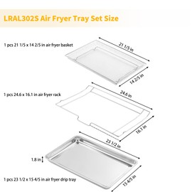 Allstare LRAL302S Air Fryer Tray Replacement for LG Oven Parts 304 Stainless Steel LG Air Fryer Basket LRAL303S 24.6’’ x 16.1’’ LG Oven Air Fryer Rack Stove Range Oven Parts Oven Shelf 1 Set