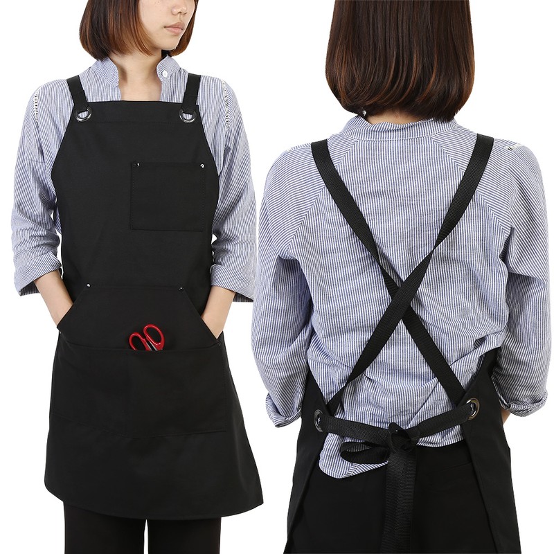 Canvas Apron Kitchen Cooking Carpenters Machinists Working Uniform with Crossed