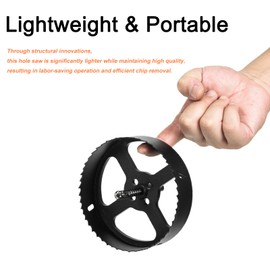 VIKITON 4-1/2 Inch Hole Saw with Arbor for Wood Metal Plastic, 4.5 in Bimetal Hole Cutter, Fast Chip Removal, Smooth Flat Drilling Edge, Lightweight & Portable (Black)