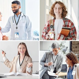 Lanyard Neck Strap with a Premium Clear Hard Plastic ID Cardholder and a Retractable Badge Reel, Includes Clear ID Card/Name Badge Holder (Transparent, One Size)