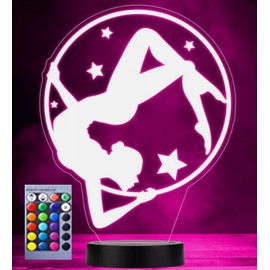 MYCWYFWR 3D Ballet Night Light Optical Illusion Led Lamp 16 Colors Changing Birthday Xmas Gift for Boys and Girls Kids Children Room Decor