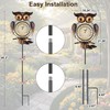 Owl 6.1-inch Solar Outdoor Thermometer Indoor Wall Metal Decorative Lights