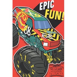 Heartline Hot Wheels Monster Trucks Happy Birthday Card - EPIC! FUN! Shift Into High Gear and Celebrate BIG. HAPPY BIRTHDAY