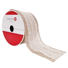 2.5" Metallic & Lace Overlay Wired Ribbon by Celebrate It Christmas