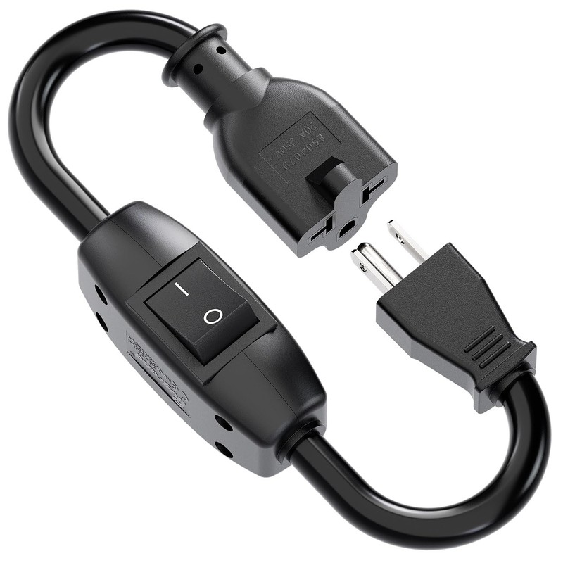 Heavy Duty On/Off Switch Extension Cord 12-AWG 15A Household Plug