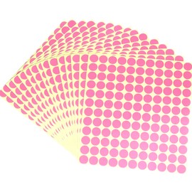 1/2 inch Dot Sticker, 1980 PCS Removable Round Circle Dot Color Coding Sticker Labels for Small Business, Classroom, Office, Home Labeling Marking (Pink)