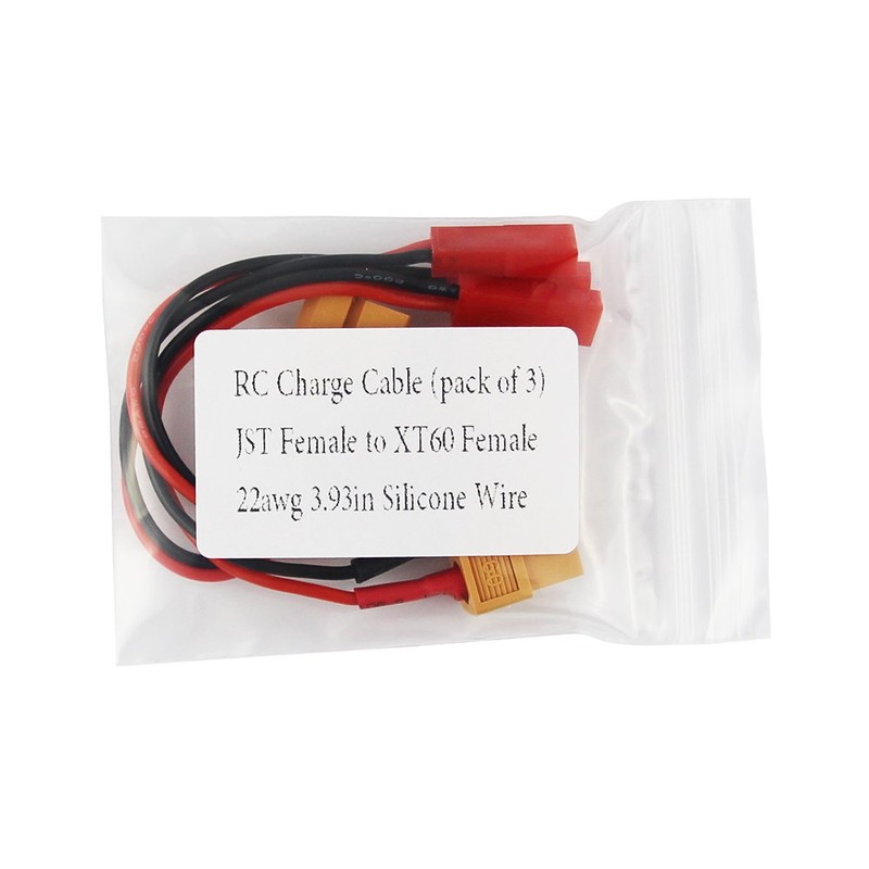 OliYin 3pcs RC XT60 Female to JST Female Charging Adapter