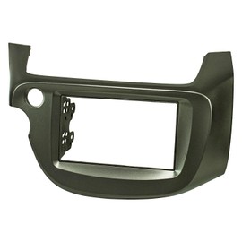 tomzz Audio 2417-030 Double DIN Radio Faceplate Compatible with Honda Jazz Fit 2008-2013 Dark Silver