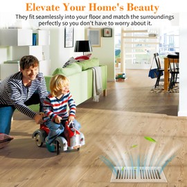 Howeall 4x10 Inch White Oak Wood Floor Register Vents Cover - Drop in Vent Register with Damper Wooden Vents Covers for Home Floor Unfinished (White Oak)