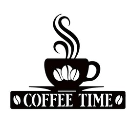 Coffee Sign - Coffee Wall Art, 30x204.8CM Metal Wall Art, Metal Bar Signs, Hanging Bar Sign with Cup and Beans, Art Decoration for Home Station Shop Corner Accessories, Gift for Everyone Who Loves