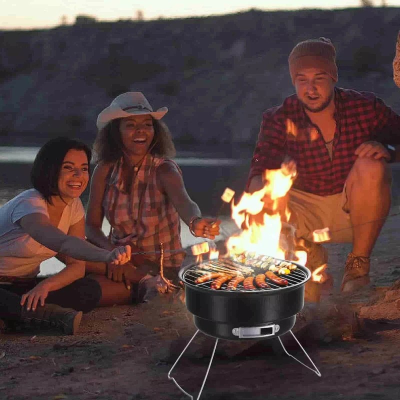 Plasticocina Mini Parrilla Carbón Portátil Plegable Acero Inoxidable