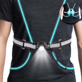 QNLALZM LED Running Safety Vest Light Rechargeable Reflective Gear Shine Multicolored Fiber Optics Built in Lithium Battery for Women Men Running Biking Hiking