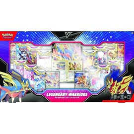 Pokemon TCG: Legendary Warriors Premium Collection Box, Zacian Zamazemta Promos, Gift for Kids, 14 Booster Packs from Sword & Shield