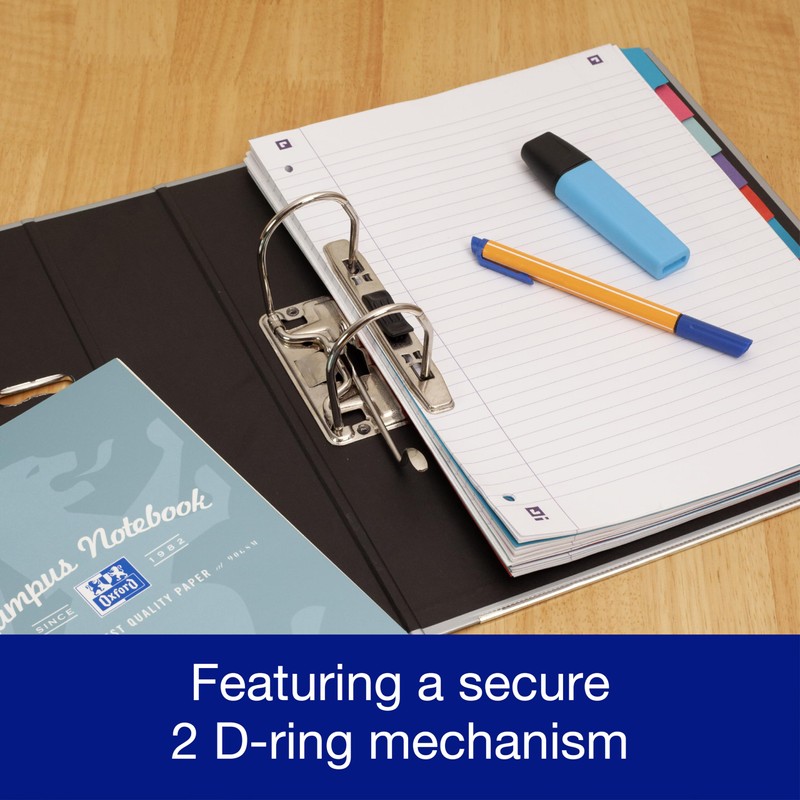 Oxford Premium A4 Lever Arch File, Silver Single Folder, Heavy