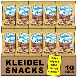 Famous Amos Chocolate Chip Cookies - 10 Count 2 0z. Bags - Chocolate Chip Cookies - Cookies Variety Pack - Famous Amos Cookies - Cookie Packs - Cookie