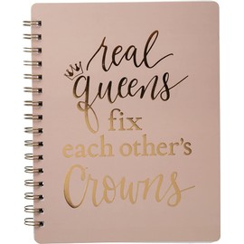 Real Queens Fix Each Other's Crowns Spiral Notebook in Blush Palette | 5.75" x 7.5" | Pack of 3