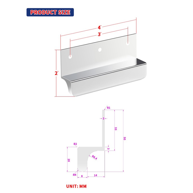 BaiNong Adhesive Touchless Foot Pulls for Cabinet Trash Can Silvery