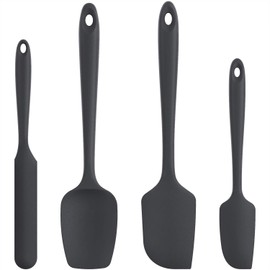 Juego de espátulas de silicona U-Taste con resistencia al calor de 600 grados Fahrenheit (Negro)