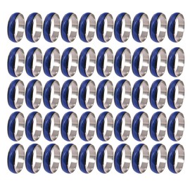 Wholesale Lot 50pcs Silver Plated Emotion Color Changable Mood Ring Size 6-9