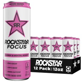 Rockstar Rockstar Focus, Mixed Berry, 12 Fl Oz Cans (Pack of 12)