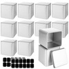 WOPPLXY 12 Pack 3Oz Square White Metal Tins, Square Tin
