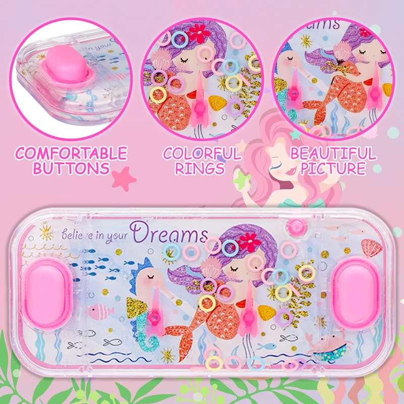 SevenQ Handheld Water Games, 4 Packs Mermaid Theme Water Toss