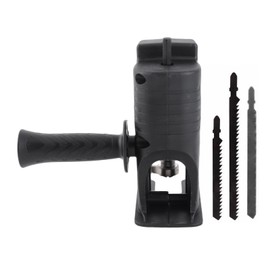 Adaptador de Taladro Eléctrico a Sierra Recíproca, Accesorio de Taladro de Sierra Manual Portátil con 3 Sierras para Corte Curvo de Madera (Negro)