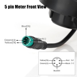 TF-100 5 Pin Electric Scooter LCD Display and Thumb Throttle, 36V-48V Ebike Thumb Throttle Controller with Waterproof Speedometer Panel for Kugoo M4/Pro and Other Protocol 2 Electric Bike Scooters