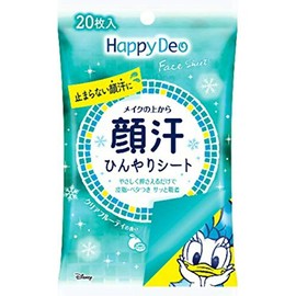 Mandom Happy Deo Face Sheet, Face Sweat, Cool Sheet, Clear Fruity Scent, Pack of 20