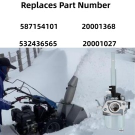20001368 Carburetor Fits for Ariens 920402 938033 920025 938032 920021 920404 938031 20001027 for Sears McCulloh Husqvarna Poulan Pro 436565 532436565 Snow Blower Parts with LCT 208CC Snow Engine