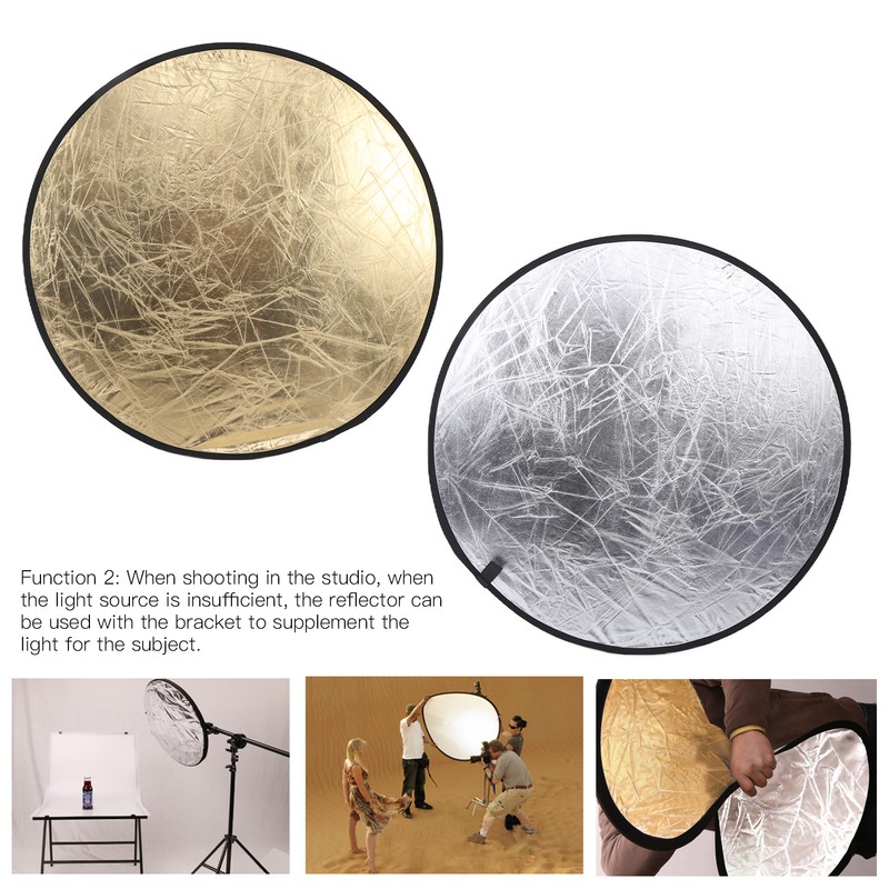 110cm Round Reflector 2 in 1 Collapsible Round Photography Reflector