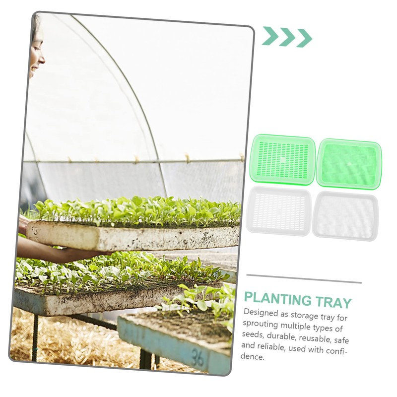 Kisangel 1set Multi-Functional Sprout Trays Wheatgrass Storage Trays Vegetable Starter