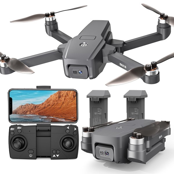TTROARDS 16P Brushless Motor Drone with 1080p Camera for Adults