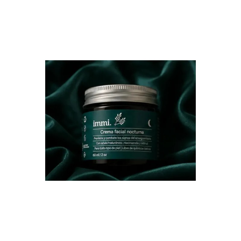 Crema Facial Nocturna Antiedad Immi con Ácido Hialurónico y Niacinamida
