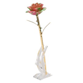 Gold Dipped Rose Decorative Rich Meanings Stylish Gold Dipped Real Rose for Home Dining Table Office