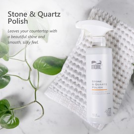 MORE - Stone & Quartz Polish - For Granite, Marble, & Natural Stone Countertops - Spray & Wipe Streak-Free Polish - Water-Based Formula - Marble & Granite Polish - For Indoor & Outdoor Stone - 16 oz