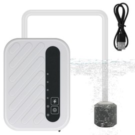 YQMIGU Portable Minnow Aerator Pump Rechargeable,Bubble Box Live Bait Aerator,Adjustable 3 Speed 13GPH-32GPH Minnow Bucket Aerator,Quiet Voice,Contain Intermittent Mode,Suitable for Most Bait Bucket