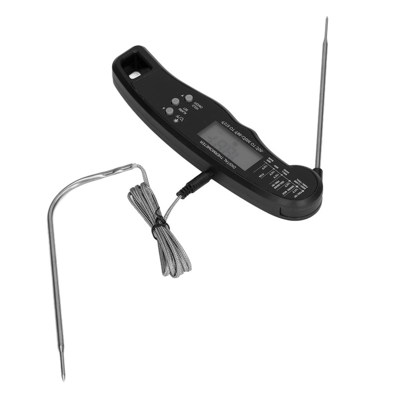Barbecue Thermometer Double Probe Head LCD Display Easy to Store