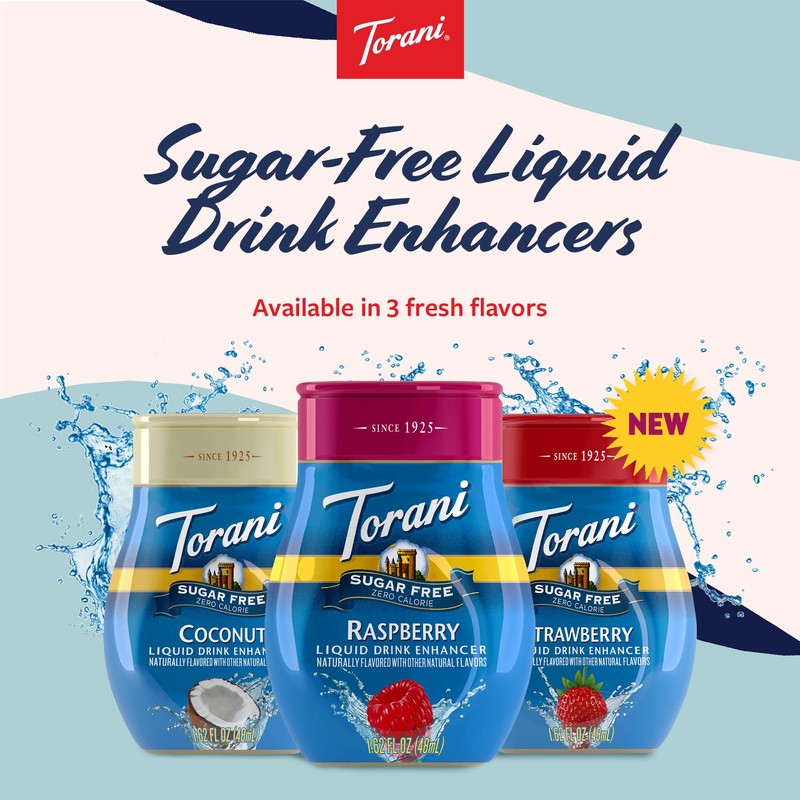 Torani Sugar Free Coconut Liquid Drink Enhancer, Water Flavoring 2-Pack,